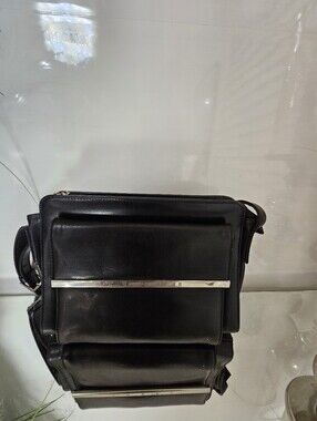 GUESS Men’s Black Leather Messenger Bag